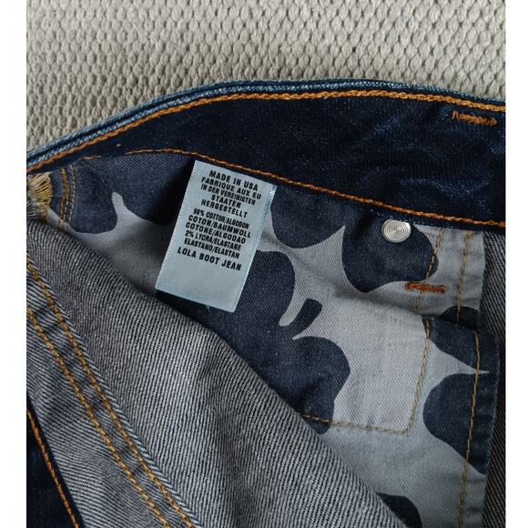 Lucky Brand by Gene Montesano Lola Boot Jeans Womens 12 32X29 Dark Wash USA Made - Picture 8 of 14